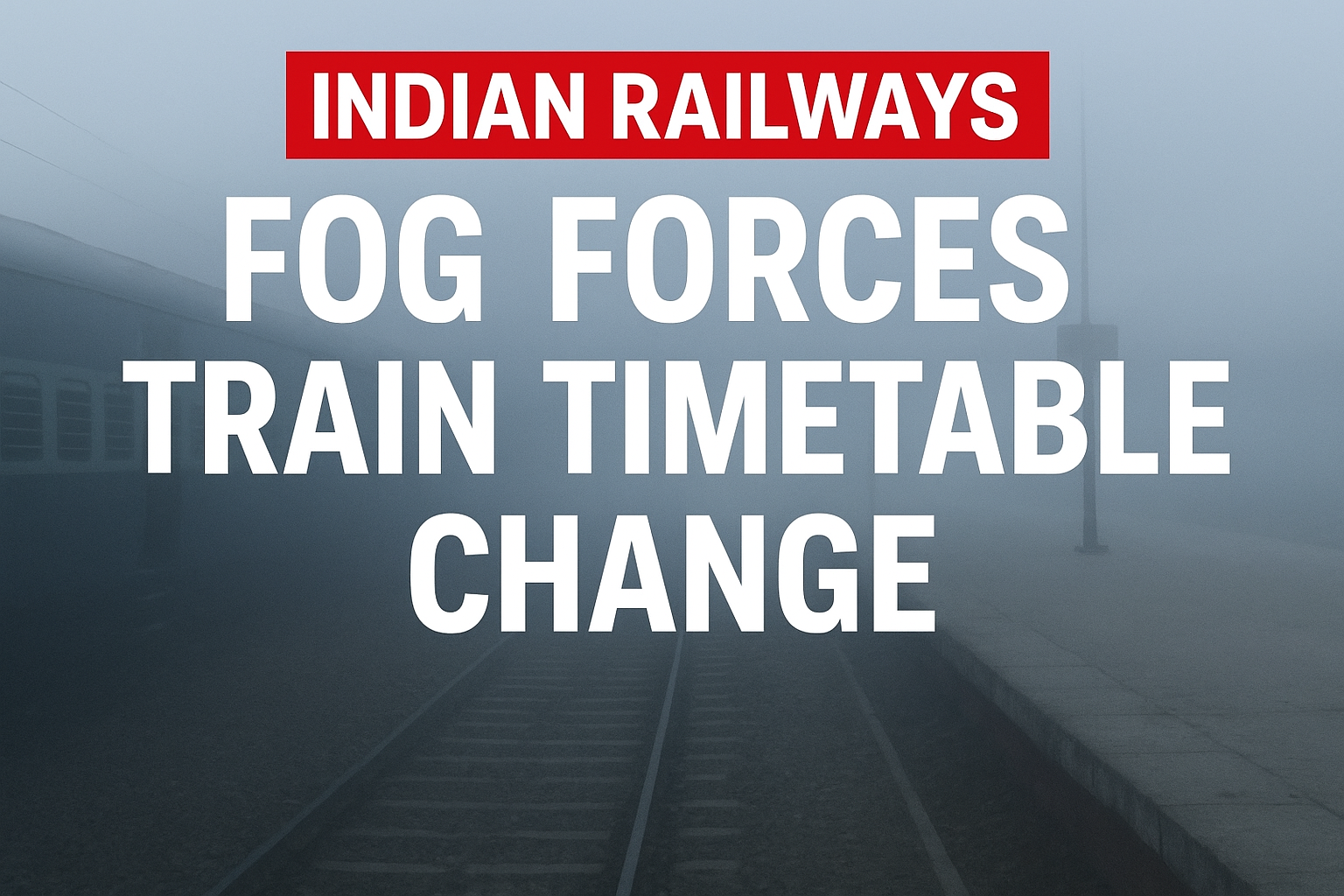 Dense fog at a railway station causing Indian Railways to change train timetables