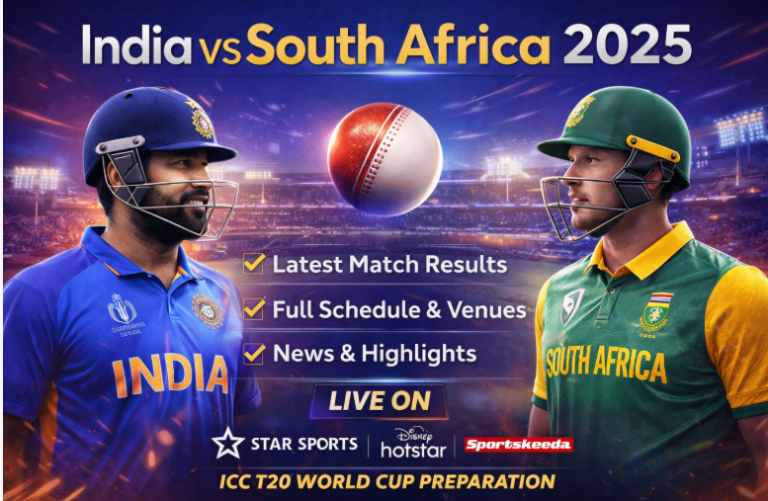 India vs South Africa 2025 cricket match showing players from both teams, latest results, full schedule and live streaming details